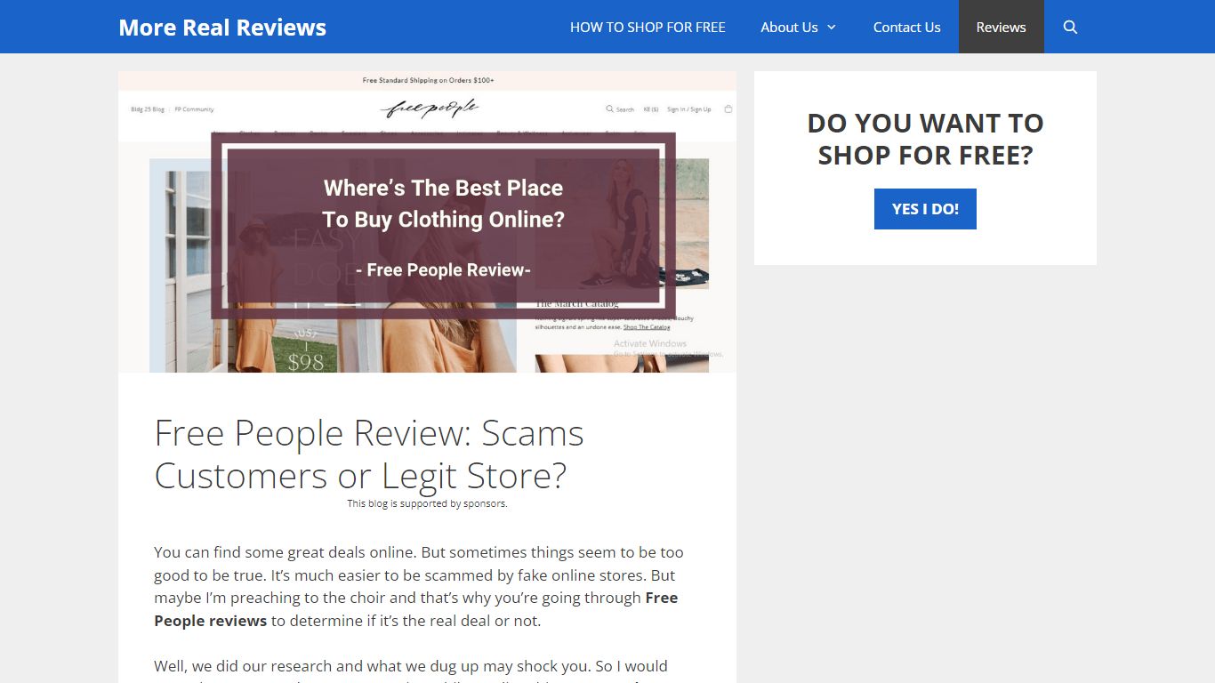 Free People Review: Scams Customers or Legit Store?